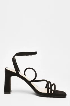 Quiz Strappy Block Heeled Sandals Black