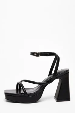 Quiz Strappy Platform Heeled Sandals Black Discount