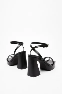 Quiz Strappy Platform Heeled Sandals Black Discount
