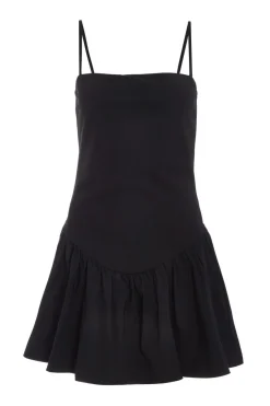 Quiz Black Strappy Puff Ball Skater Dress