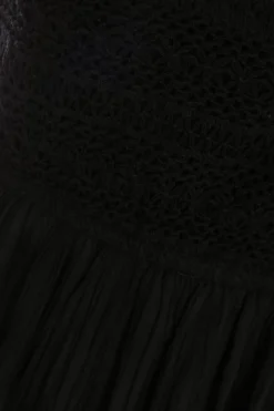 Quiz Black Strappy Tiered Midi Dress Online