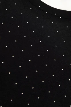 Quiz Stud Detail Top Black Outlet