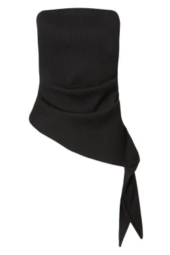 Quiz Black Textured Bandeau Top Sale