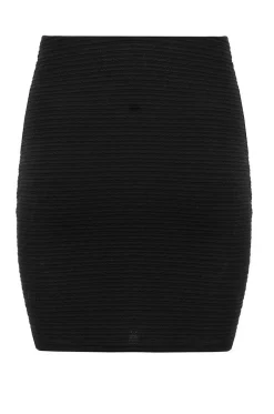 Quiz Black Textured Bodycon Mini Skirt Clearance