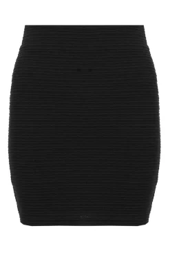 Quiz Black Textured Bodycon Mini Skirt Clearance