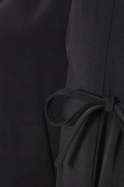 Quiz Tie Sleeve Cropped Blazer Black Best