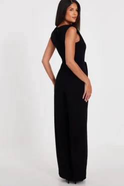 Quiz Tie Waist Jumpsuit Black Best