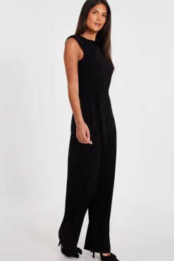 Quiz Tie Waist Jumpsuit Black Best