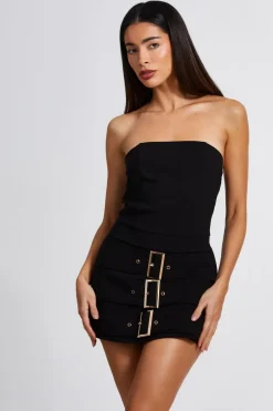 Quiz Triple Belted Bandeau Playsuit Black Hot