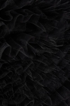 Quiz Black Tulle Ruffle Crop Top Discount