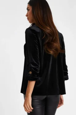 Quiz Velvet Blazer Black New