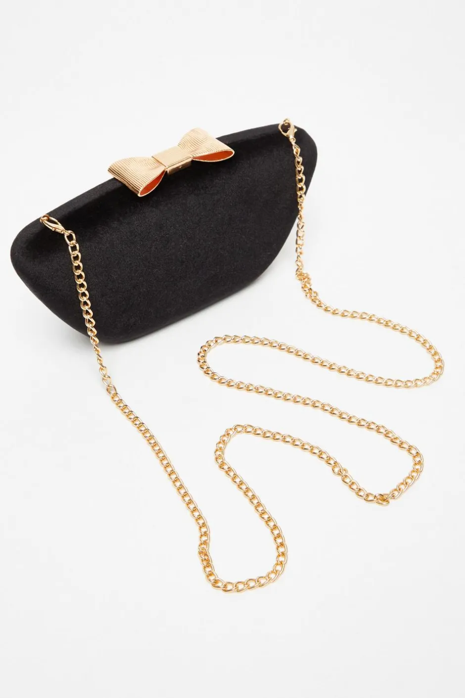 Quiz Black Velvet Bow Box Bag Outlet