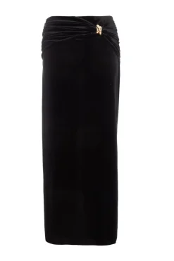 Quiz Black Velvet Maxi Skirt Sale