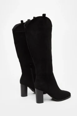 Quiz Western Knee High Boots Black