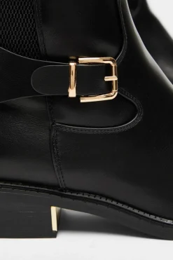 Quiz Black Wide Fit High Knee Boots Clearance