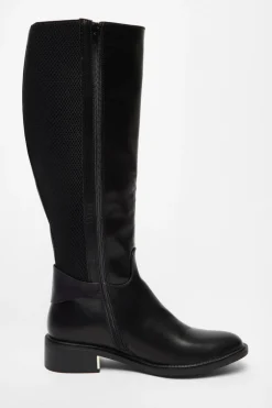 Quiz Black Wide Fit High Knee Boots Clearance
