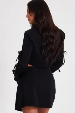 Quiz Black Wrap Mini Skirt Outlet
