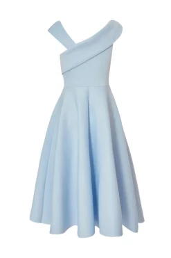 Quiz Asymmetric Midi Dress Blue Hot