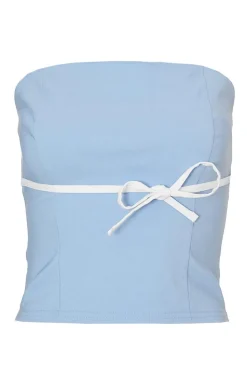 Quiz Blue Bandeau Tie Detail Top