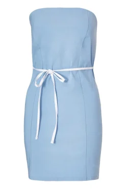 Quiz Blue Bow Detail Mini Dress Sale