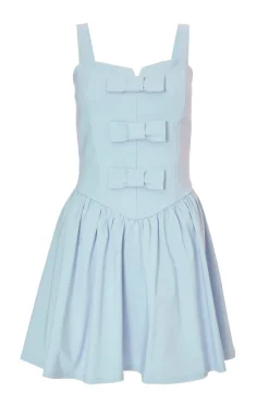 Quiz Bow Front Mini Dress Blue Hot