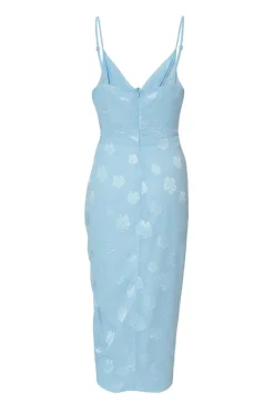 Quiz Blue Chiffon Floral Midi Dress Hot