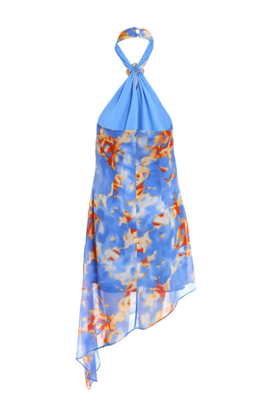 Quiz Blue Chiffon Printed Mini Dress Sale