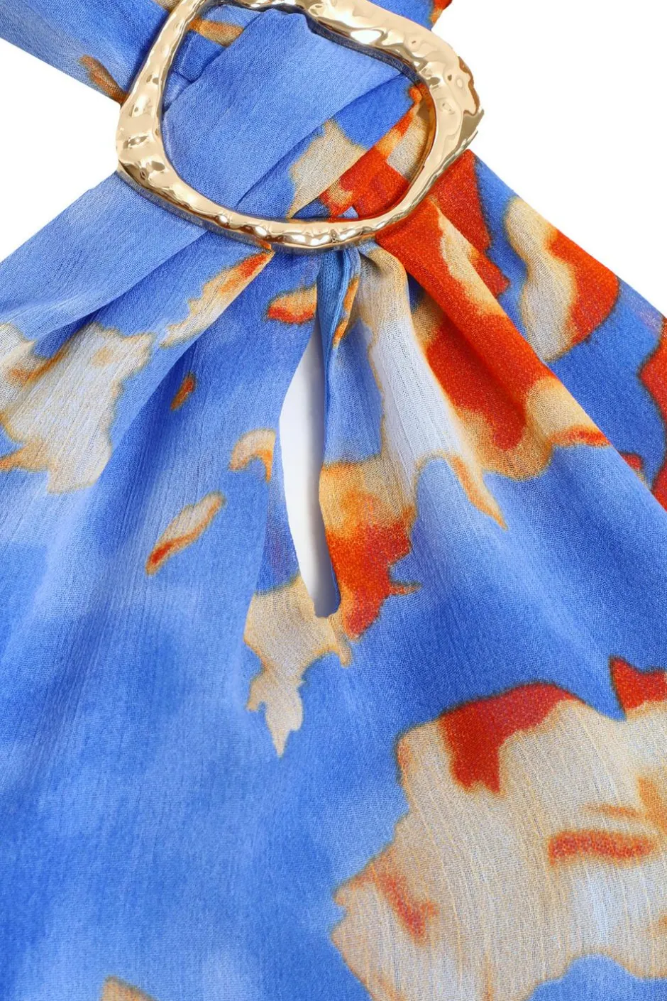 Quiz Blue Chiffon Printed Mini Dress Sale