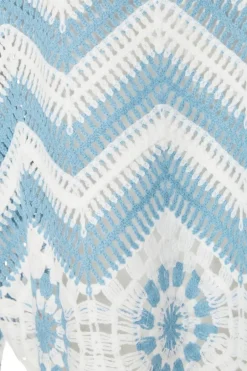 Quiz Crochet Scalloped Top Blue Sale