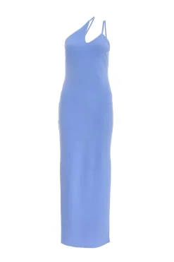 Quiz Blue Cut Out One Shoulder Midaxi Dress Discount