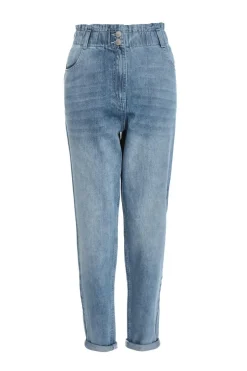 Quiz Blue Denim High Waisted Tapered Jeans