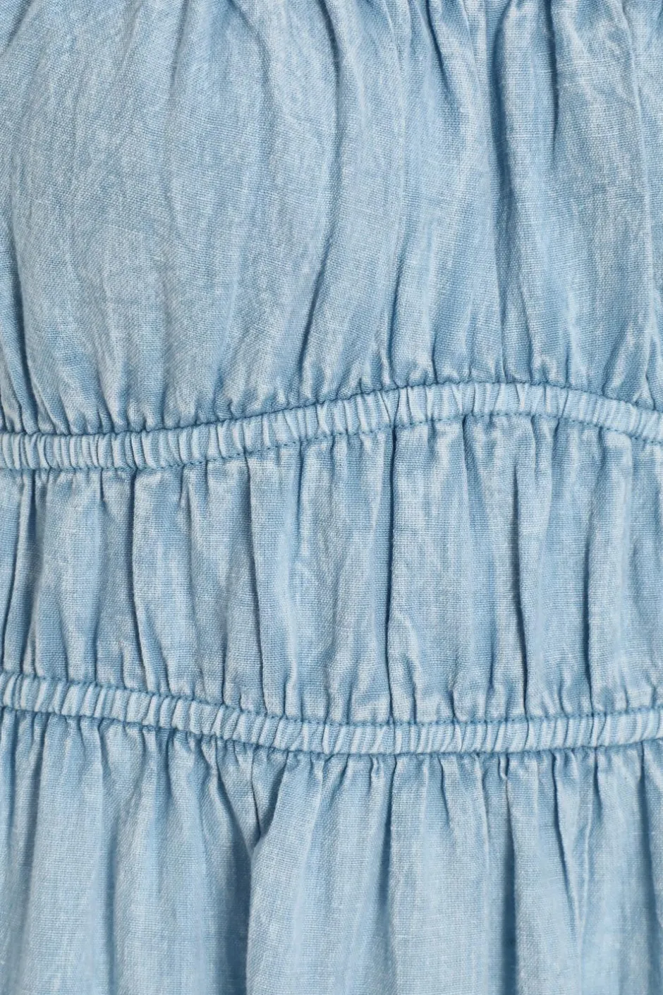 Quiz Blue Denim Puff Sleeve Midi Dress