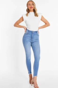 Quiz Blue Denim  Ripped Jeans