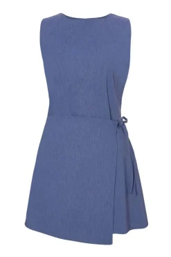 Quiz Blue Denim Wrap Playsuit New
