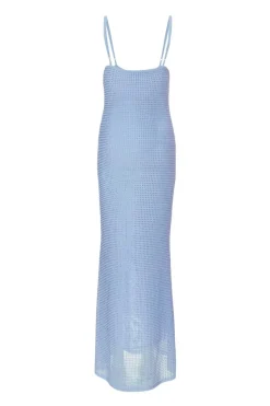 Quiz Blue Diamante Maxi Dress Online