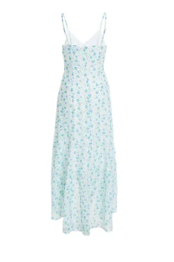Quiz Blue Ditsy Print Chiffon Midaxi Dress Sale