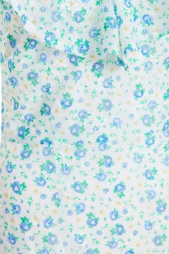 Quiz Blue Ditsy Print Chiffon Midaxi Dress Sale