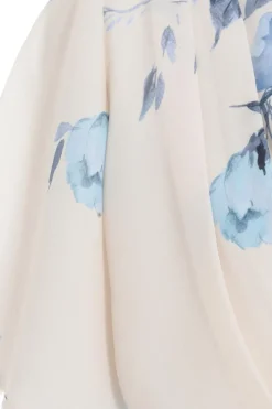 Quiz Blue Floral Print Wrap Tie Playsuit Online