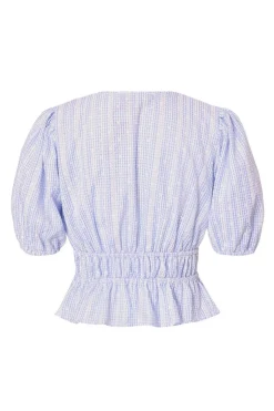 Quiz Blue Gingham Crop Top Sale
