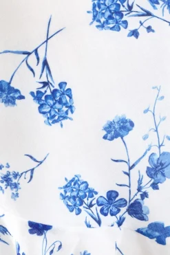 Quiz Blue Linen Look Floral Shorts Best