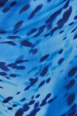 Quiz Blue Mesh Animal Print Midaxi Skirt Sale