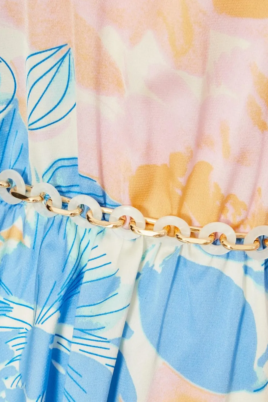 Quiz Blue One shoulder Floral Playsuit Discount