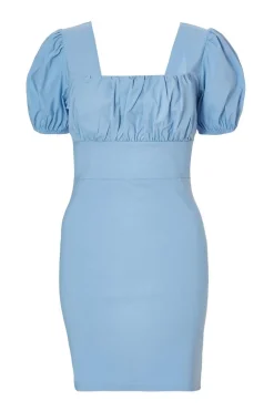 Quiz Blue Puff Sleeve Mini Dress Discount