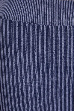 Quiz Blue Ribbed Midi Skirt Sale