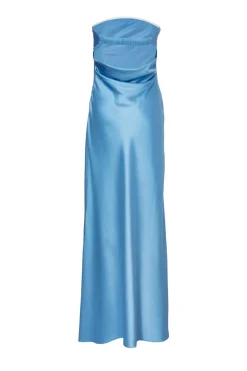 Quiz Blue Satin Bandeau Midaxi Dress Clearance