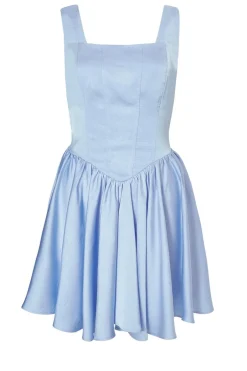 Quiz Satin Corset Mini Dress Blue Hot