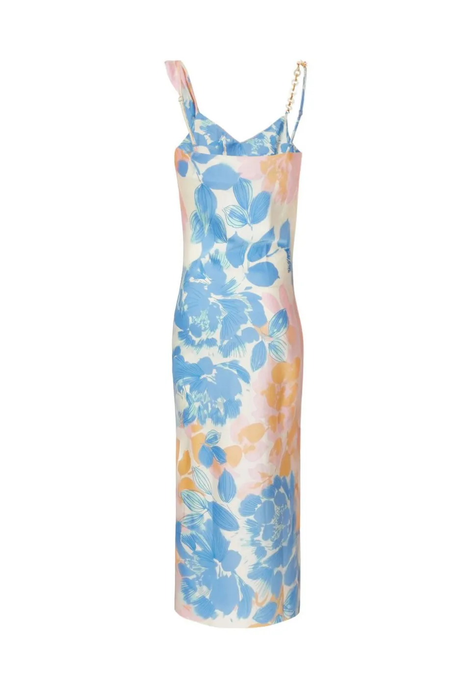 Quiz Blue Satin Floral Midaxi Dress Clearance