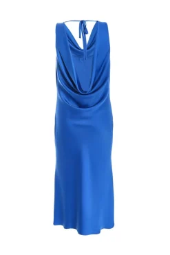Quiz Blue Satin Slip Midi Dress