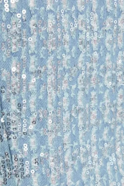Quiz Blue Sequin Denim Bandeau Top Hot