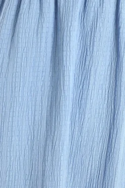 Quiz Blue Textured High Neck Maxi Dress